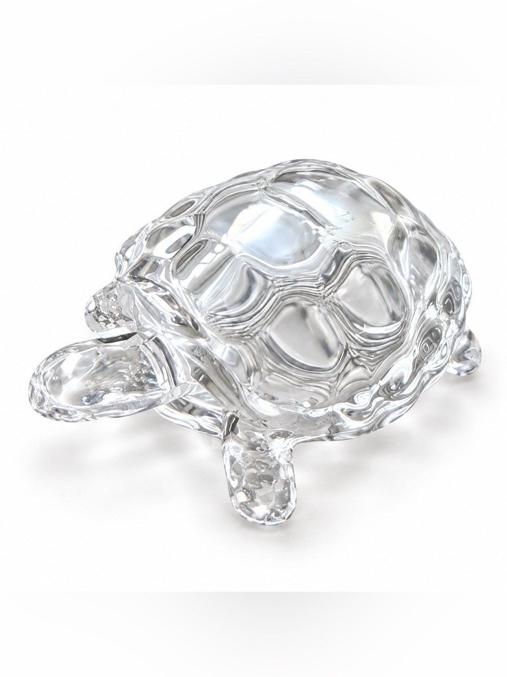 Small Clear Glass Turtle Figurine - Decorative Collectible